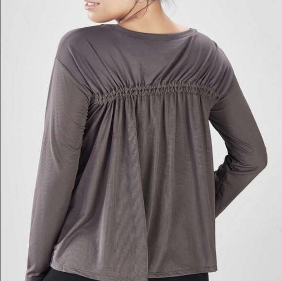 Fabletics women chinced back dark gray long sleeve top, size Medium - Picture 3 of 12